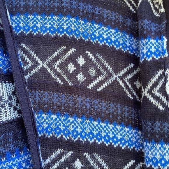 St John’s Bay Blue Patterned Cardigan with Hood, Size Small - Picture 3 of 8